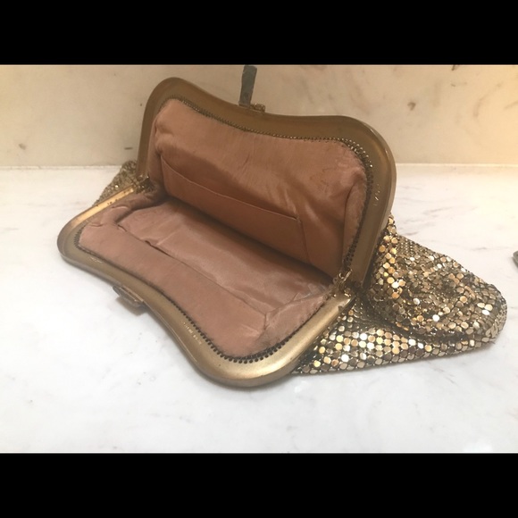 ♥️1950s Whiting Davis Vintage Gold Mesh Clutch♥️ - Picture 6 of 9